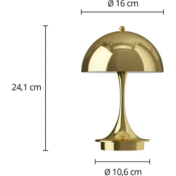 Venkovní osvětlení Louis Poulsen Panthella PORTABLE 160 V3, mosazná barva 1 x 2,5 W LED - Doprava zdarma