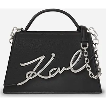 Módní doplněk KABELKA KARL LAGERFELD K/SIGNATURE 2.0 MD CROSSBODY BLACK-NICKEL