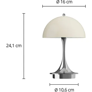 Venkovní osvětlení Louis Poulsen Panthella PORTABLE 160 V3, opálová chrom/béžová chrom, béžová 1 x 2,5 W LED - Doprava zdarma