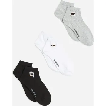 Dámské ponožky PONOŽKY KARL LAGERFELD K/IKON SNEAKER SOCK 3P BLACK/WHITE/GREY