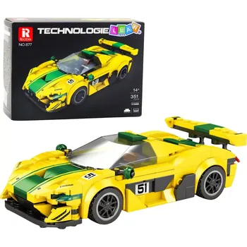 ostatní stavebnice stavebnice závodní auto p1 gtr, 351 dílků, žlutozelené