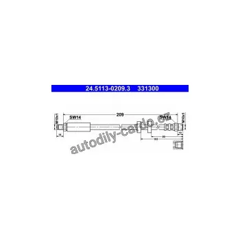 Přislušenství brzdového systému Brzdová hadice ATE 24.5113-0209 (AT 331300)