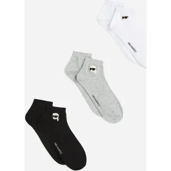 Dámské ponožky PONOŽKY KARL LAGERFELD IKON SNEAKER SOCK 3PK BLACK/WHITE/GREY