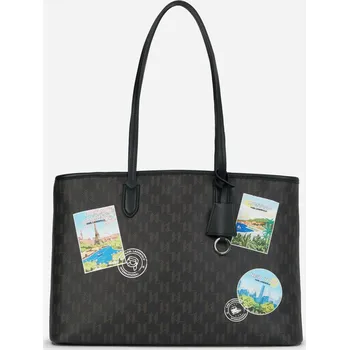 Módní doplněk KABELKA KARL LAGERFELD IKON MONOGRAM CC MD TOTE BROWN-KL MONO