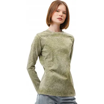 Dámské tričko s dlouhým rukávem 100% Bavlna Stonewash Volný Střih Velikost 3XL