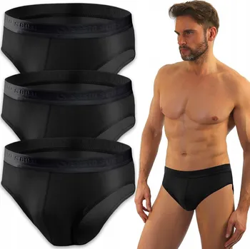 Slipy 3x Pánské slipy s ozdobnou gumou WILD CAT černé Sesto Senso (XL)