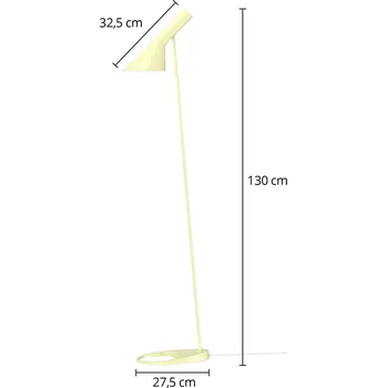 Lampička Louis Poulsen AJ designová stojací lampa světle žlutá - Délka základny 27,5 cm; šířka stínítka 14,5 cm; délka kabelu 260 cm 1 x 20 W - Doprava zdarma