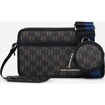 Módní doplněk CROSSBODY KARL LAGERFELD K/MONOGRAM KANVAS CROSSBODY BLACK-BROWN