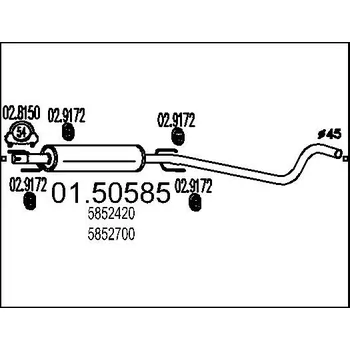 Auto-moto Střední díl výfuku MTS 01.50585