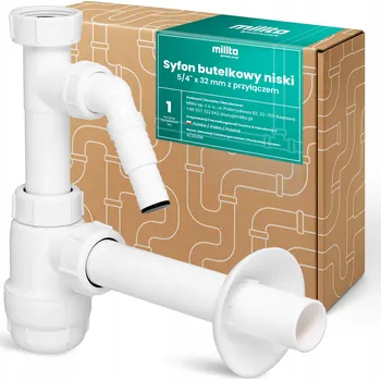 Sifon SIFON UMYVADLOVÝ 5/4'' 32 mm LAHVOVÝ NÍZKÝ S PŘÍPOJKOU PRO PRAČKU L5-M