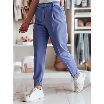elegantní Dámské kalhoty plisované s páskem PLISSO UY2516 Barva: Světle Modrá, Velikost: M