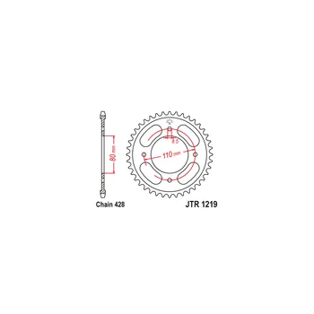 Řetězová sada pro motocykl Řetězová rozeta JT JTR 1219-41 41 zubů, 428