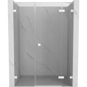 Mexen Lunar, pravé otočné sprchové dveře 150 cm, 8mm čiré sklo, bílý profil, 834S-150-050-20-00-P