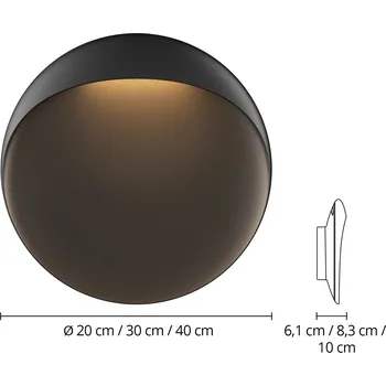 Venkovní osvětlení Nástěnné LED svítidlo Louis Poulsen Flindt, černé 2 700 K Ø 30 cm černá 1 x 16 W LED - Doprava zdarma