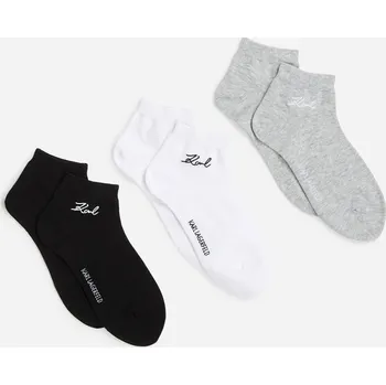 Dámské ponožky PONOŽKY KARL LAGERFELD K/SIGNATURE SNEAKER SOCK 3P BLACK/WHITE/GREY