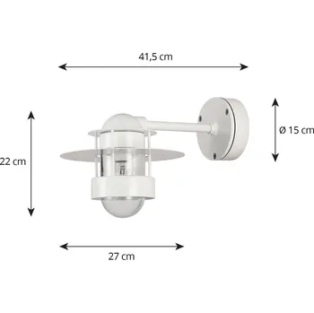 Venkovní osvětlení Louis Poulsen Albertslund nástěnné světlo 41,5 cm bílá - Ø stínidlo na lampu 27 cm; Ø nástěnný držák 15 cm 1 x 100 W - Doprava zdarma