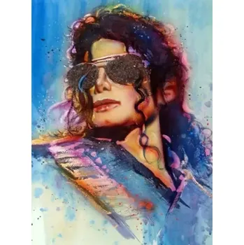 Diamantové malování Diamantové malování – kresba MICHAELA JACKSONA 30 × 40 cm