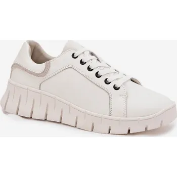 Dámské polobotky Dámské kožené polobotky se šněrováním Vinceza – bílé Velikost: 38