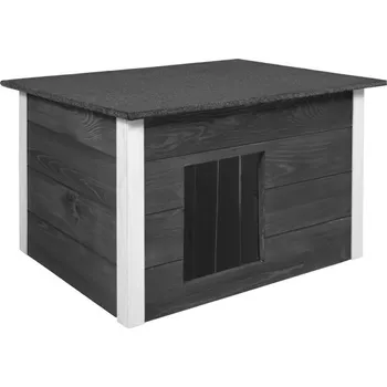 Bouda pro psa Zatepletá bouda pro psa L 77x55x51 cm DECHLAND BP09 šedo-bílá