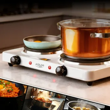 Outdoor vaření ADLER AD 6520 – elektrický vařič dvouplotýnkový