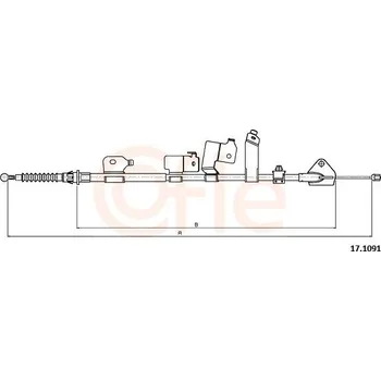 Brzdový systém Tažné lanko, parkovací brzda COFLE CFE17.1091