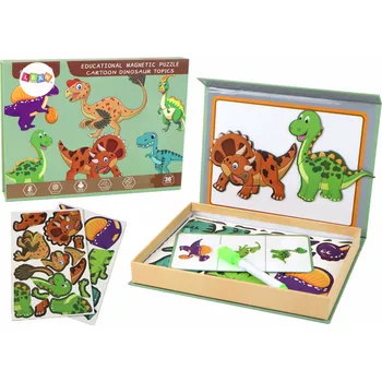 Puzzle Vzdělávací sada magnetických puzzle s motivem dinosaurů