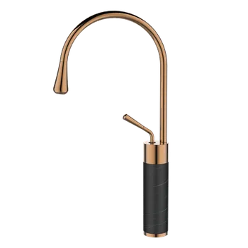 INVENA - Umyvadlová baterie vysoká STONE černá/měď BU-03-W14-V