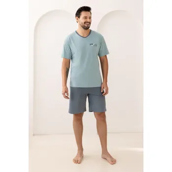 Pánská móda Pyžamo Regina 504 cr/r M-XL W26 pánské modrá XL