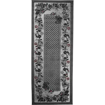 Koberec Kusový koberec PP Květiny šedý atyp 100x400cm