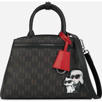 Módní doplněk KABELKA KARL LAGERFELD IKON MONOGRAM CC SM TOTE BROWN-KL MONO