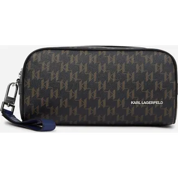 Kosmetická taška KOSMETICKÁ TAŠKA KARL LAGERFELD K/MONOGRAM KANVAS WASHBAG BLACK-BROWN