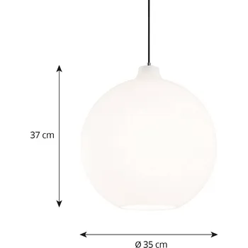 Louis Poulsen Wohlert závěsné světlo sklo Ø 35 cm - kabel 300 cm ocel kartáčovaná, bílý opálový 1 x 70 W - Doprava zdarma