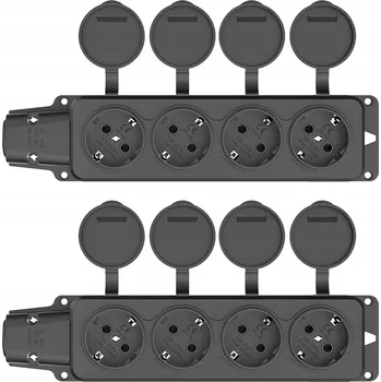 Elektrická zásuvka Dvojitá gumová zásuvka 16A 250V IP54 ROZBOČKA na kabel