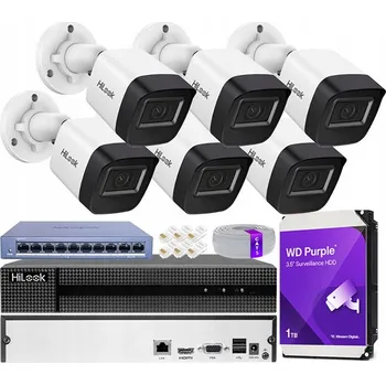 Bezpečnostní kamera EXTERNÍ MONITOROVACÍ SADA 6x IP KAMERA 2K+ 4Mpx HILOOK NVR 8KANÁLOVÝ