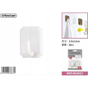 Věšák Samolepicí háčky 2 ks Ideální do koupelny a kuchyně