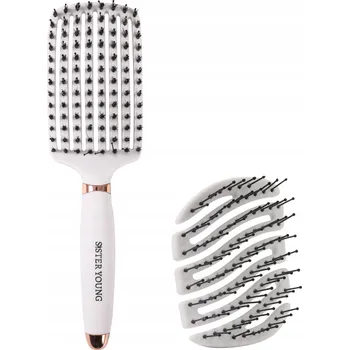 kartáč na vlasy Sada kartáčů na vlasy s kančími štětinami + malý kartáč do kabelky