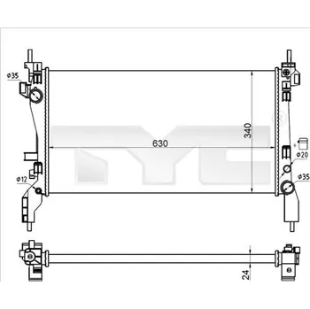 Chladič motoru Chladič, chlazení motoru TYC 709-0021-R