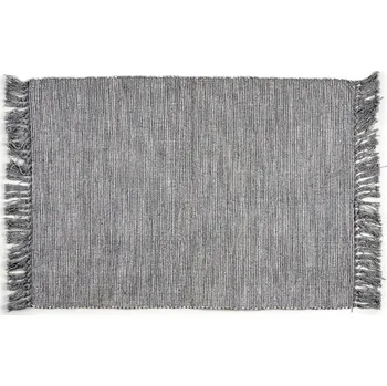 Koberec KOBEREC BAVLNĚNÝ ŠEDÝ 100% BAVLNA MĚKKÝ OBDÉLNÍKOVÝ 80 x 120 cm