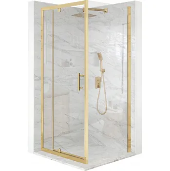 Sprchový kout čtvercová výklopná zlatá 70x70 cm sklo 6 mm + povrchová úprava