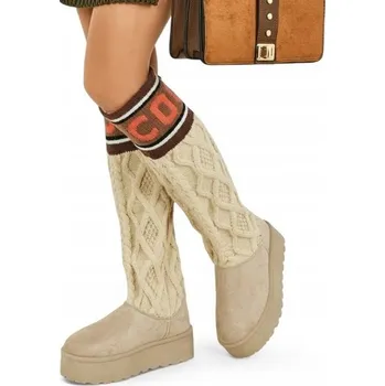 Dámská zimní obuv Béžové dámské sněhule s vysokým svrškem Anane 39