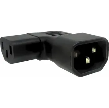 Napájecí kabel PremiumCord Adaptér úhlový na stranu IEC C13 female na IEC C14 male, napětí 230V, max.proud 10A kpsr-09