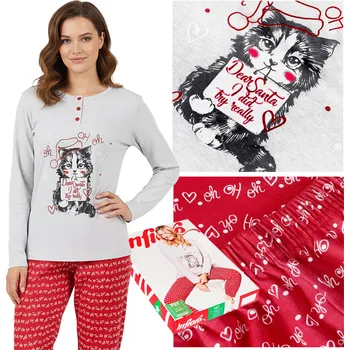 Dámské pyžamo INFIORE Dámské pyžamo s dlouhým rukávem, na Knoflíky, s kapsou, velikost M