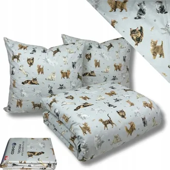 Povlečení Sada Povlečení Bavlněné 160x200 Povlečení BAVLNA vzor KOČKY Polsko
