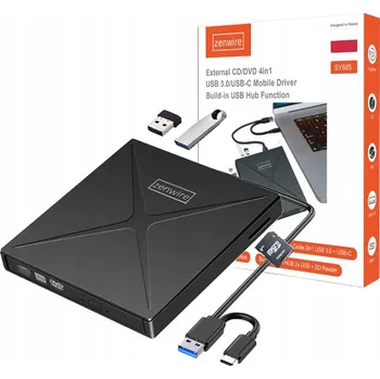 Mechanika Externí DVD vypalovačka Zenwire s USB 3.0 a čtečkou SD karet