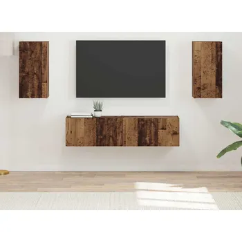 Obývací stěna vidaXL Sestava TV skříněk 4 pcs Staré dřevo kompozitní dřevo [3409157]