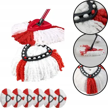 6x Vložka Do Mopu Rotačnímu Vileda Turbo 3v1 Mega Absorpční, Lze Prát