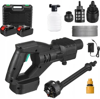Vysokotlaký čistič Akumulátorová tlaková myčka 100 bar 500 W 21 V + 2 baterie pro auto a zahradu