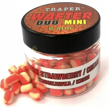 Boilies Traper Mini Duo Wafters Jahoda / Krém 6mm