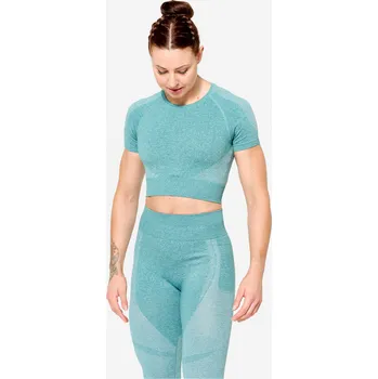 Pánské tričko DOMYOS Dámské fitness tričko Crop top S ZELENÁ