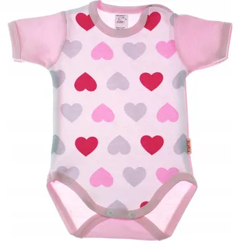 Kojenecký body Body s KRÁTKÝM rukávem 100% Bavlna SRDÍČKA VELKÁ velikost 62 KLEKLE
